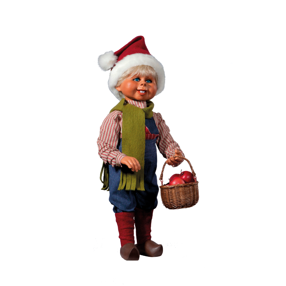 Santa Boy with Apple Basket