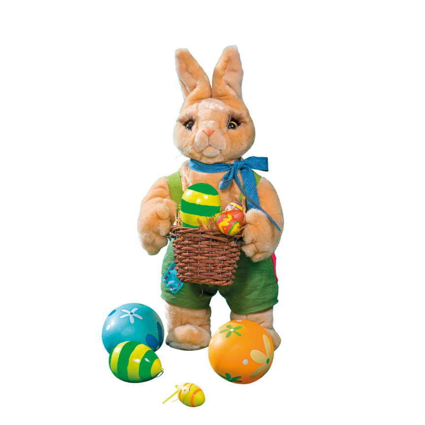 Easter Bunny with basket and easter eggs