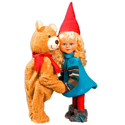 Girl Santa and Teddy Bear