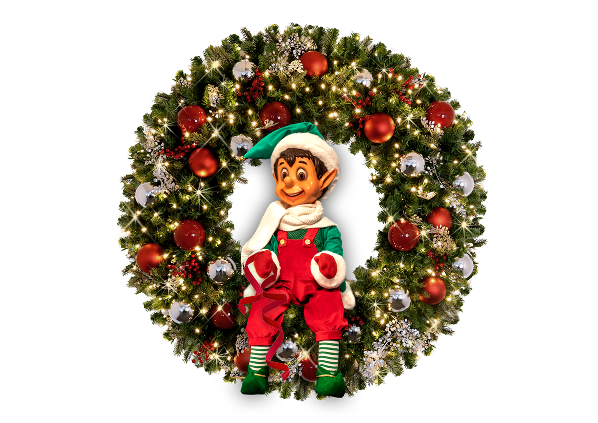 Biddy the Elf in Fir Wreath